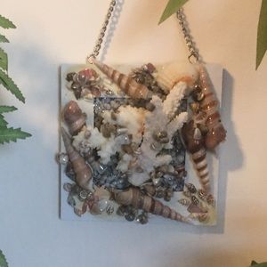 Hand made seashells and coral wall hanging decor